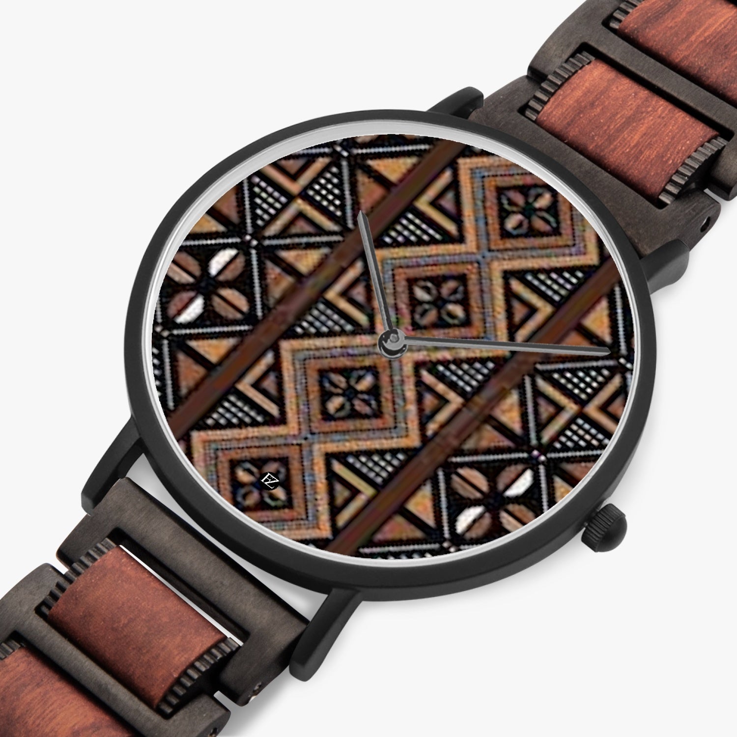 FZ Unisex African Print wooden Strap Quartz Watch - FZwear
