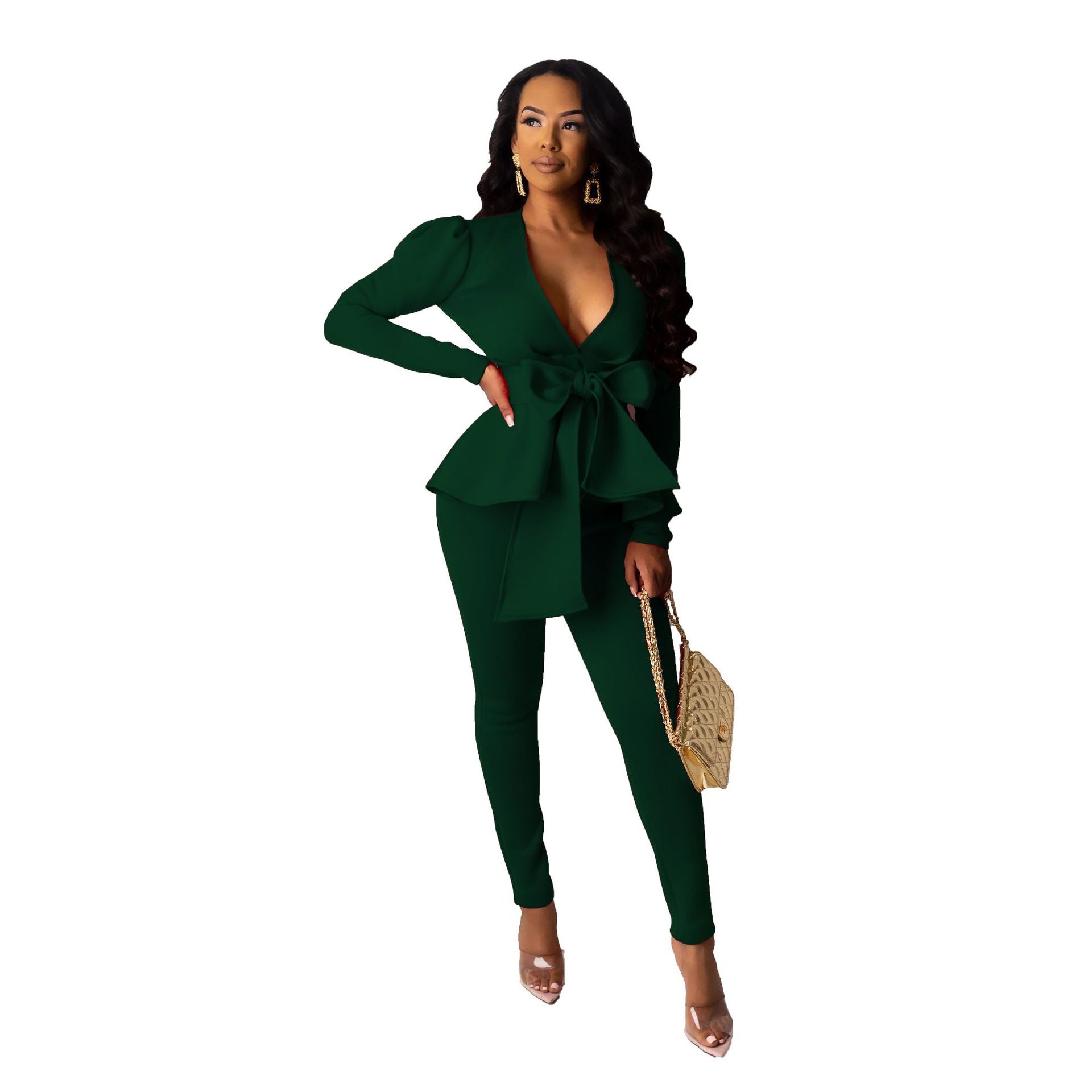 FZ Women Ruffles Air Layer Pants Suit - FZwear