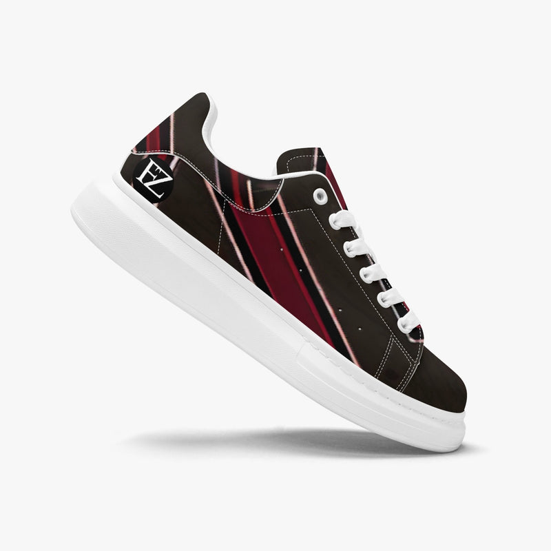 FZ Unisex Leather Oversized African Print Sneakers - FZwear