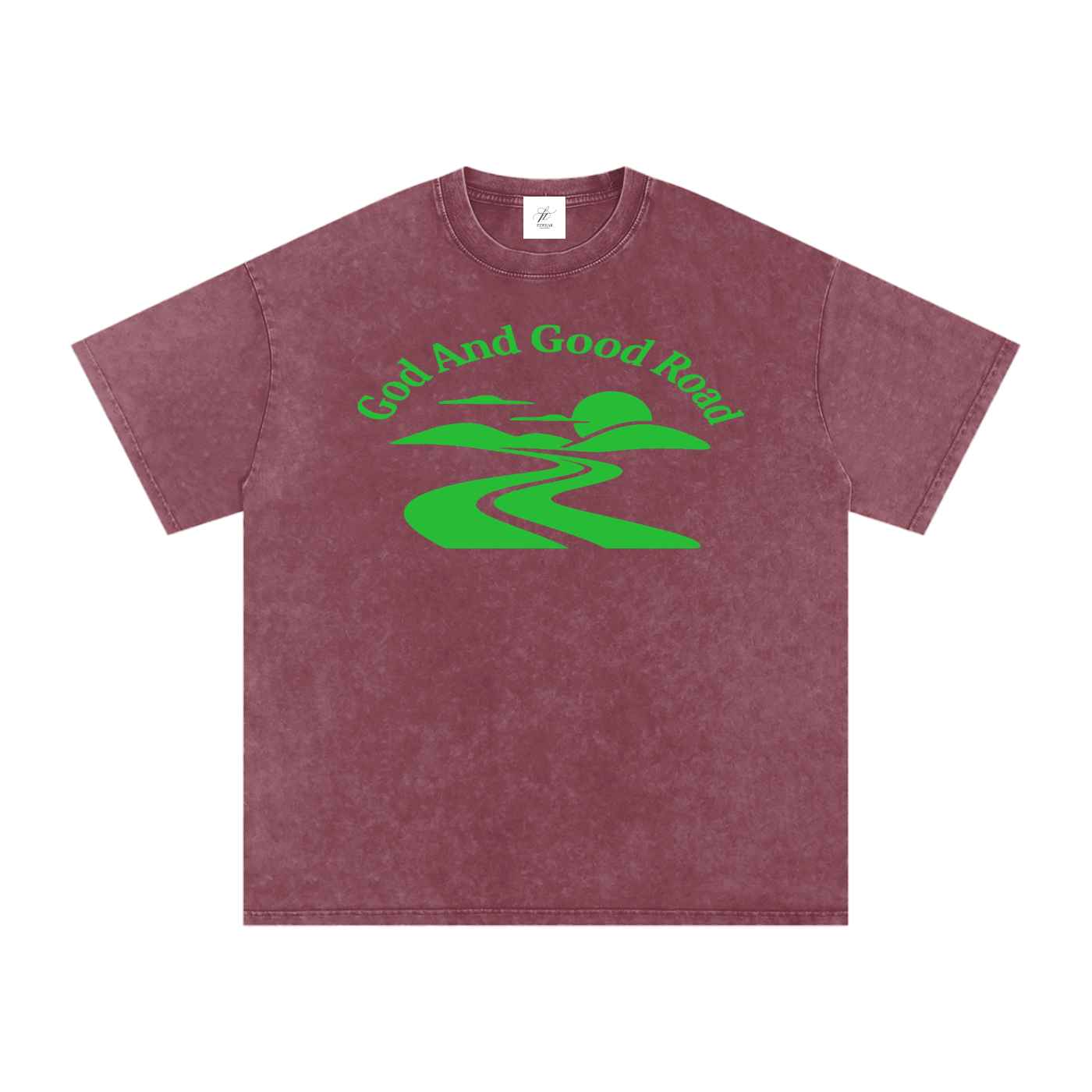 FZ Unisex Acid Wash Good Road Oversize Tee