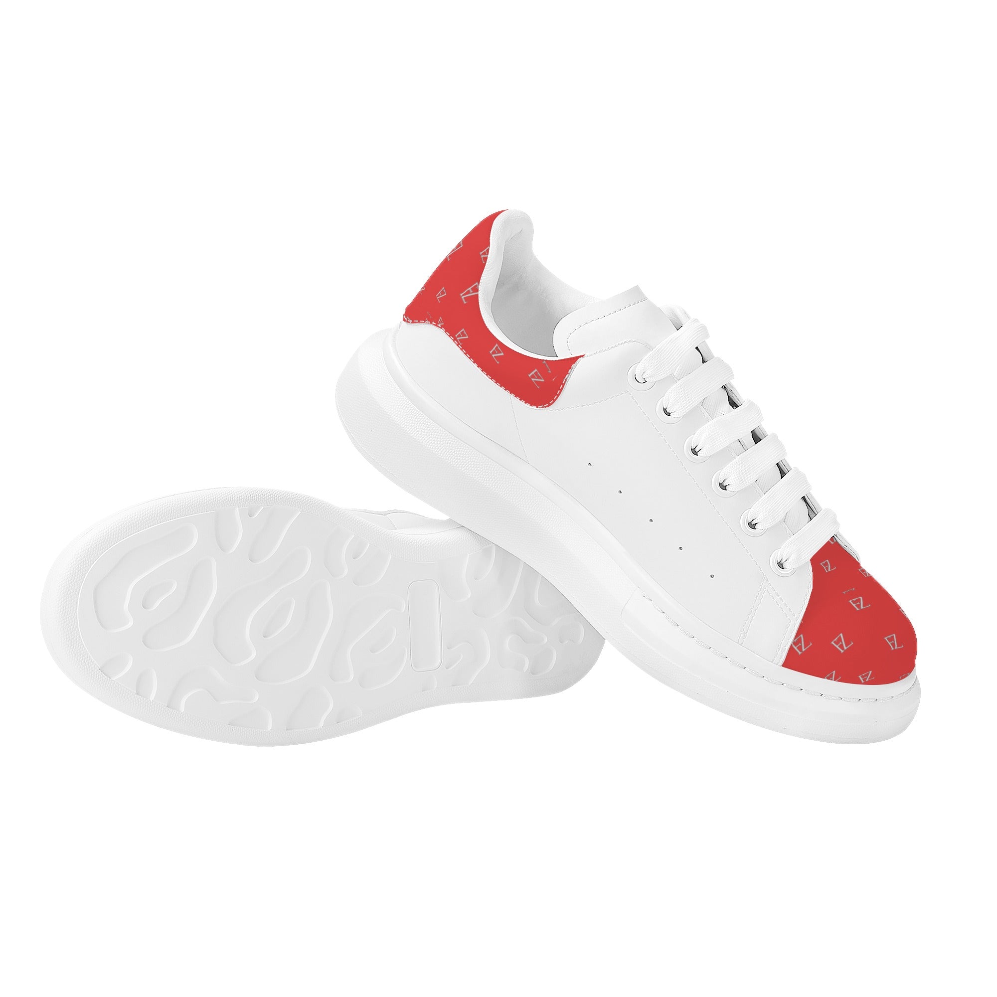 FZ Women's White Tongue Low Top Chunky Shoes - FZwear