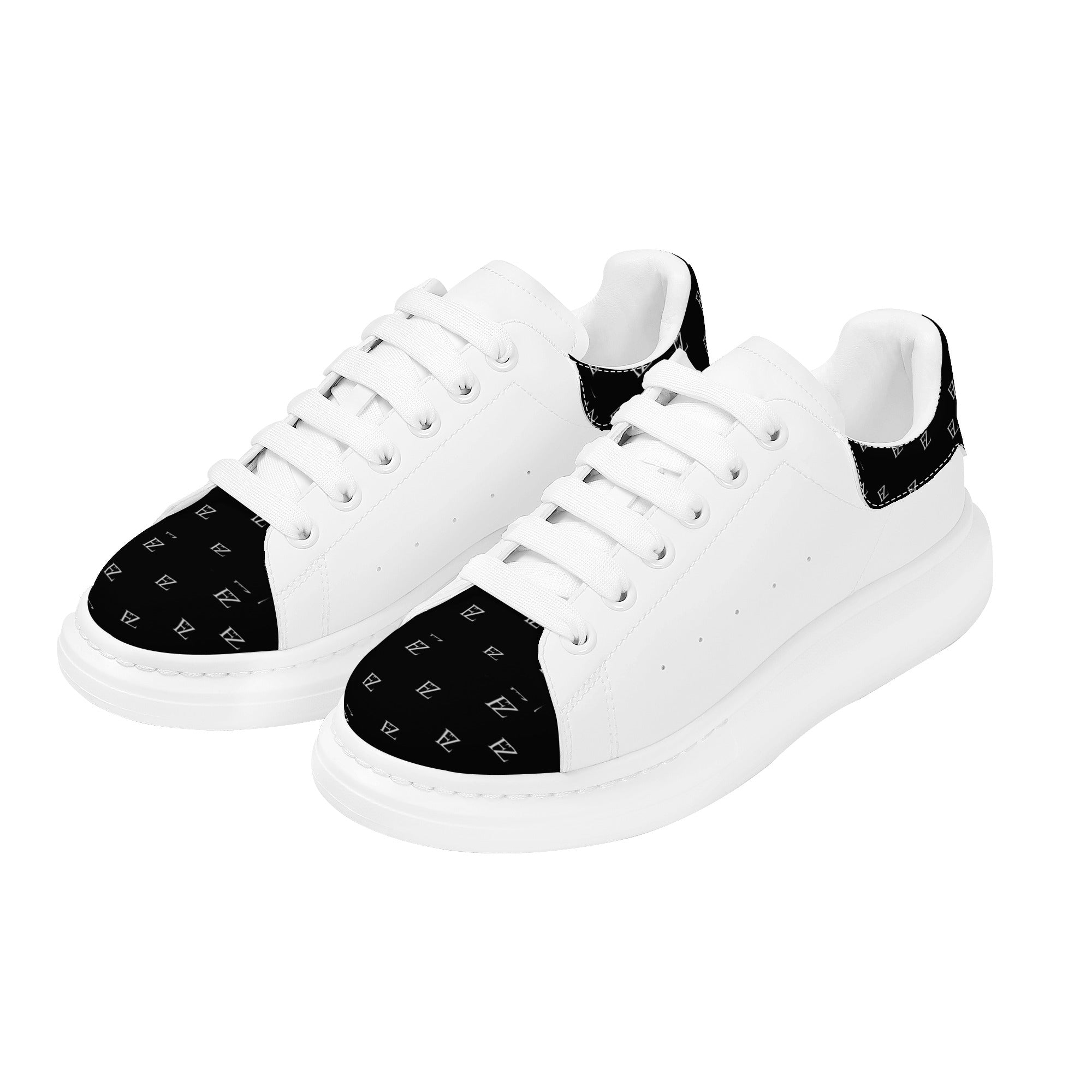 FZ Women's White Tongue Low Top Chunky Shoes - FZwear