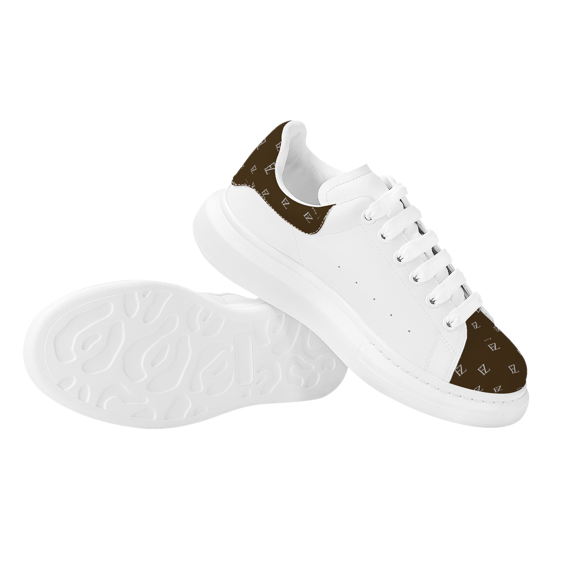 FZ Women's White Tongue Low Top Chunky Shoes - FZwear