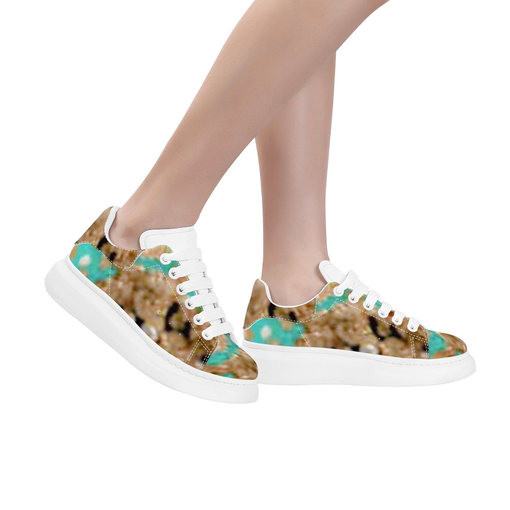 FZ Women's White Tongue Low Top Chunky Shoes - FZwear