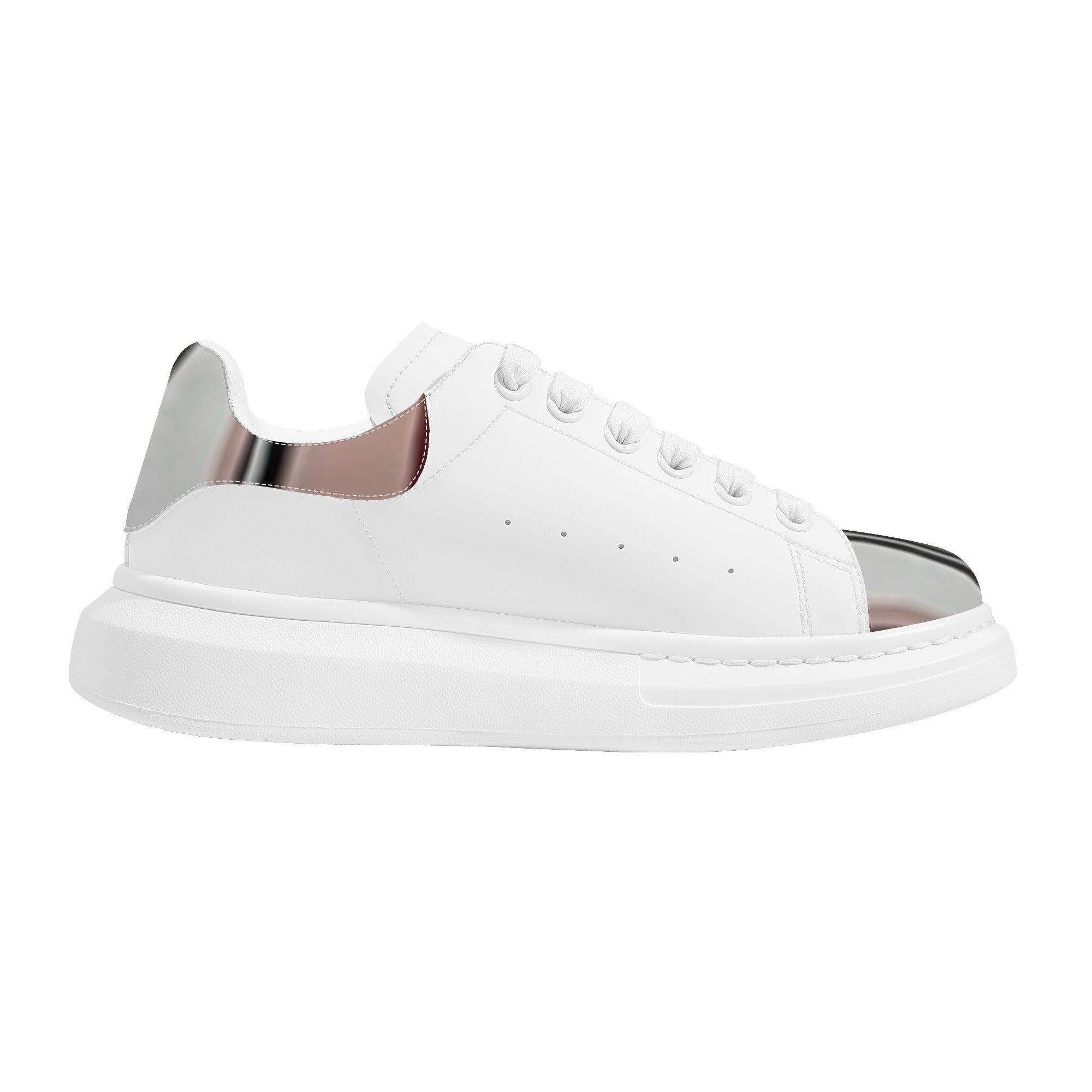 FZ Women's White Tongue Low Top Chunky Shoes - FZwear