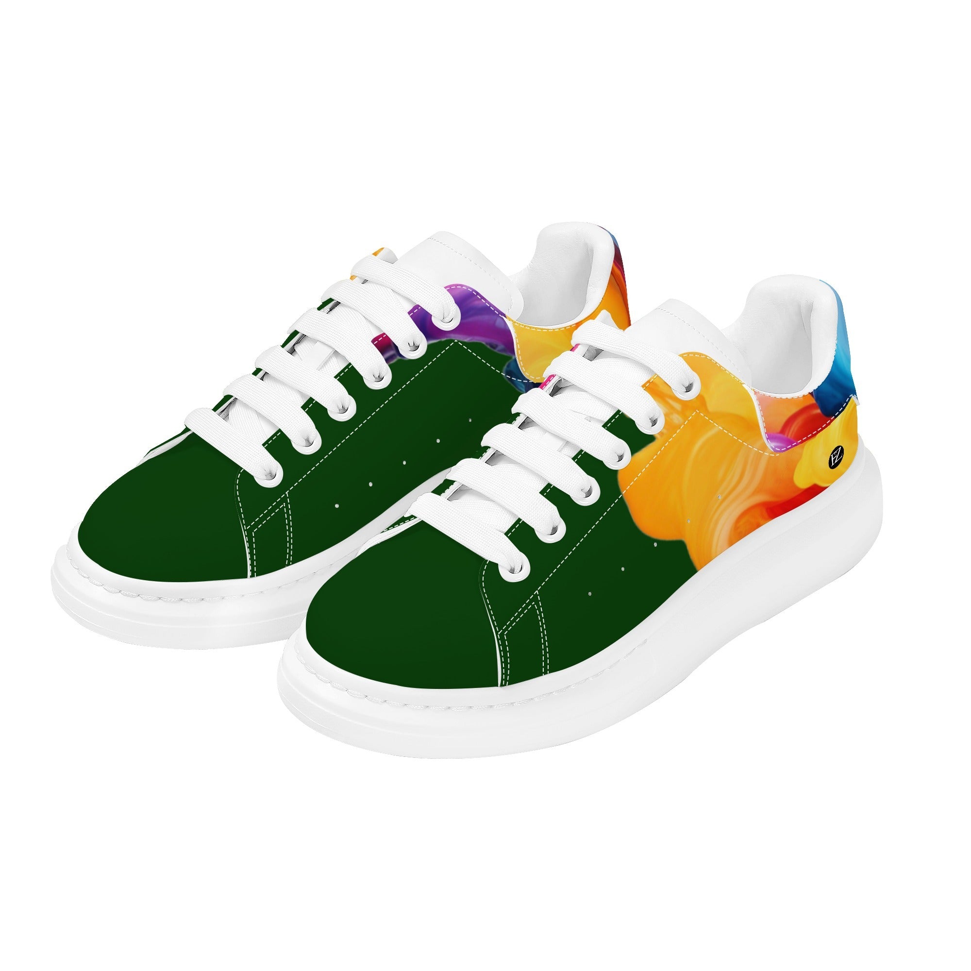 FZ Women's White Tongue Low Top Chunky Shoes - FZwear