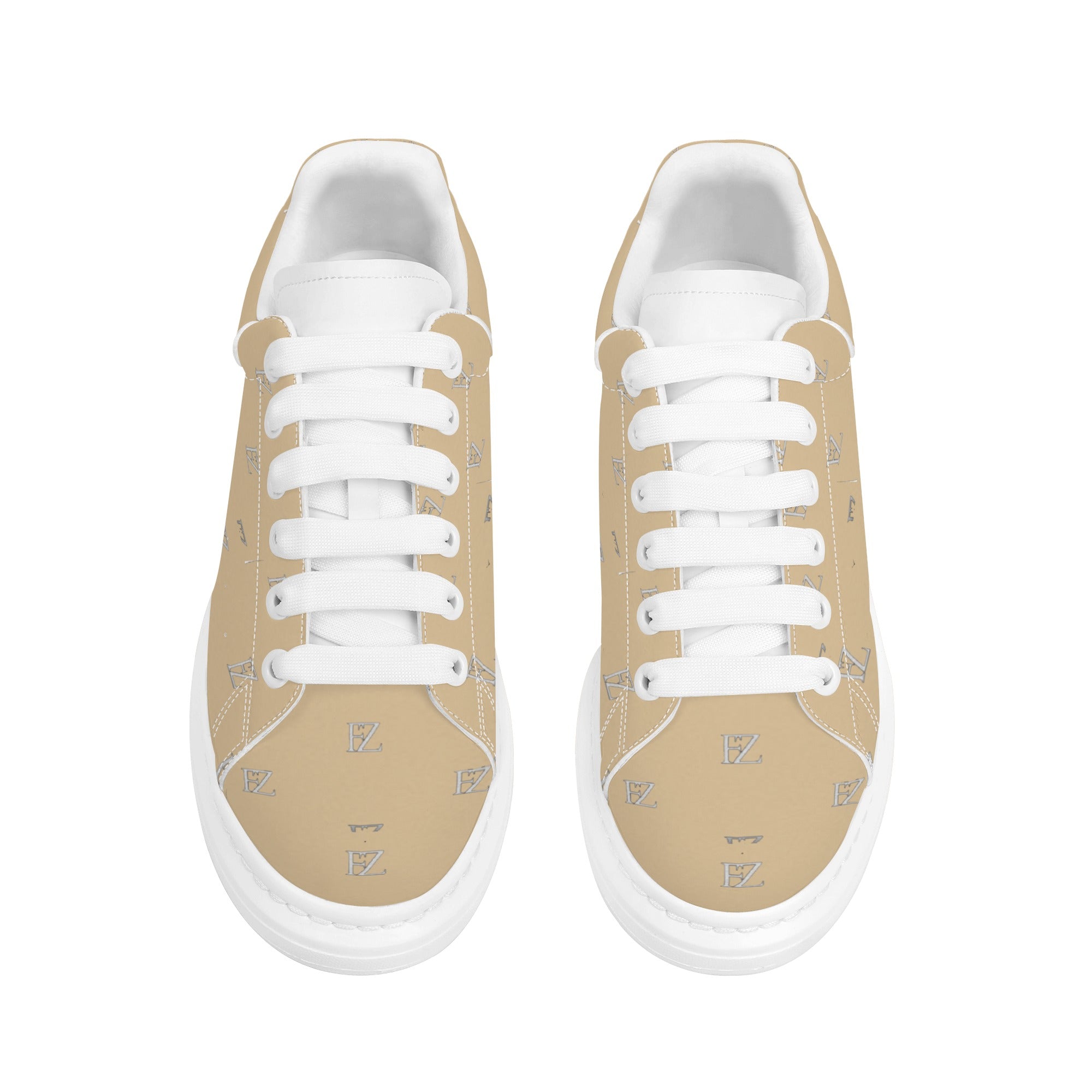 FZ Women's White Tongue Low Top Chunky Shoes - FZwear