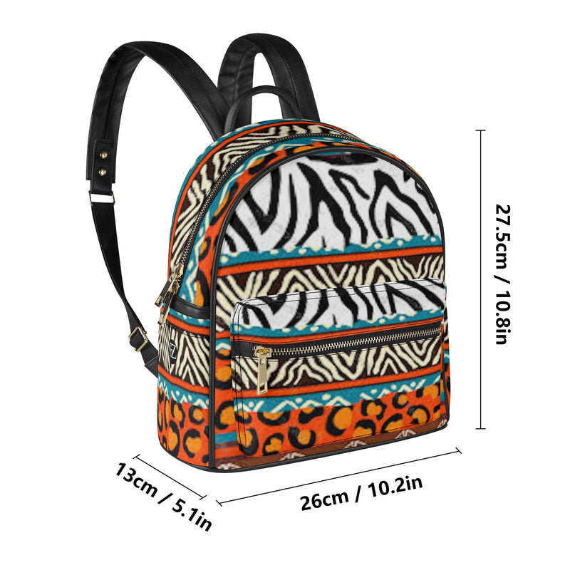 FZ Women's African Print Casual PU Backpack - FZwear