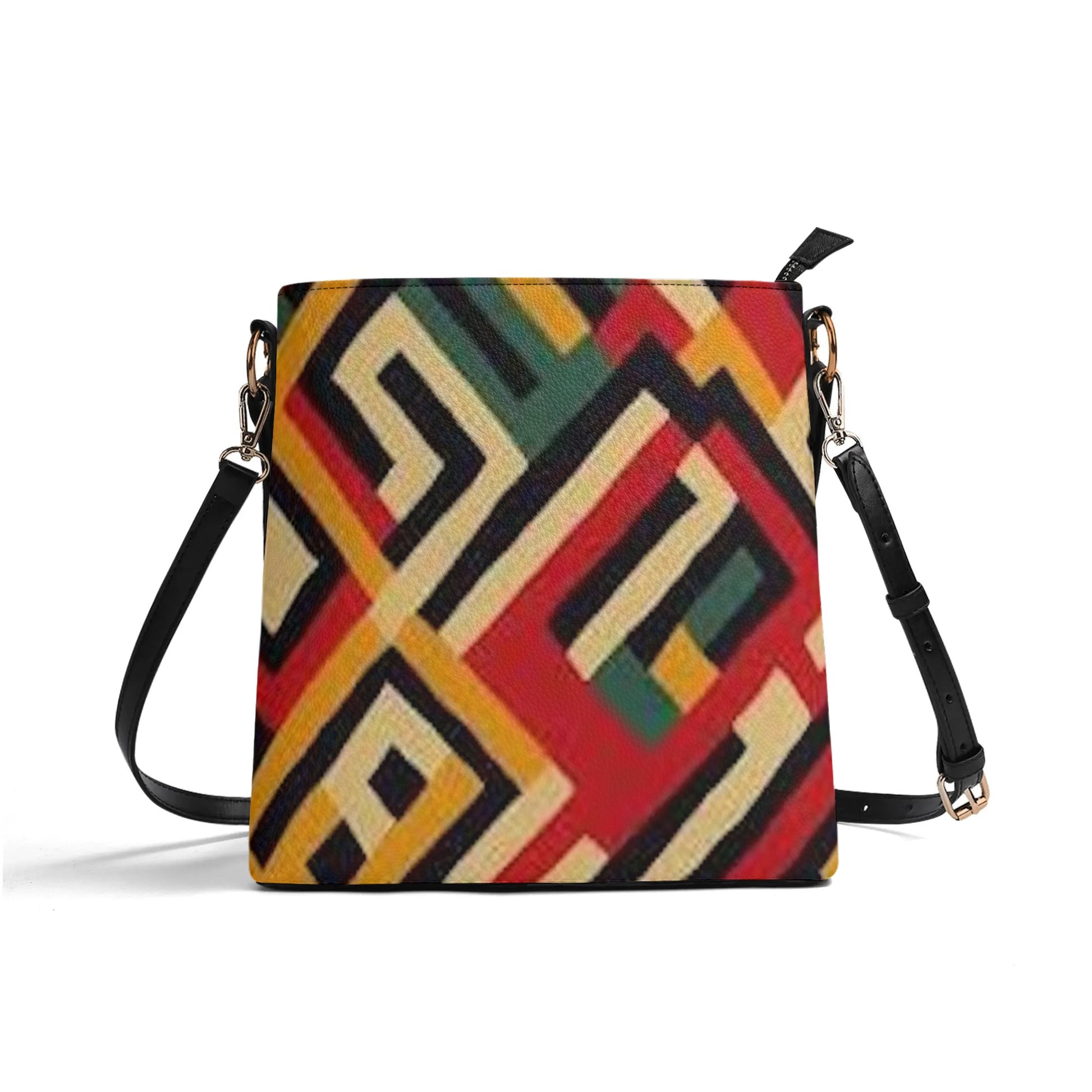 FZ Womens African Print PU Bucket Shoulder Bag - FZwear