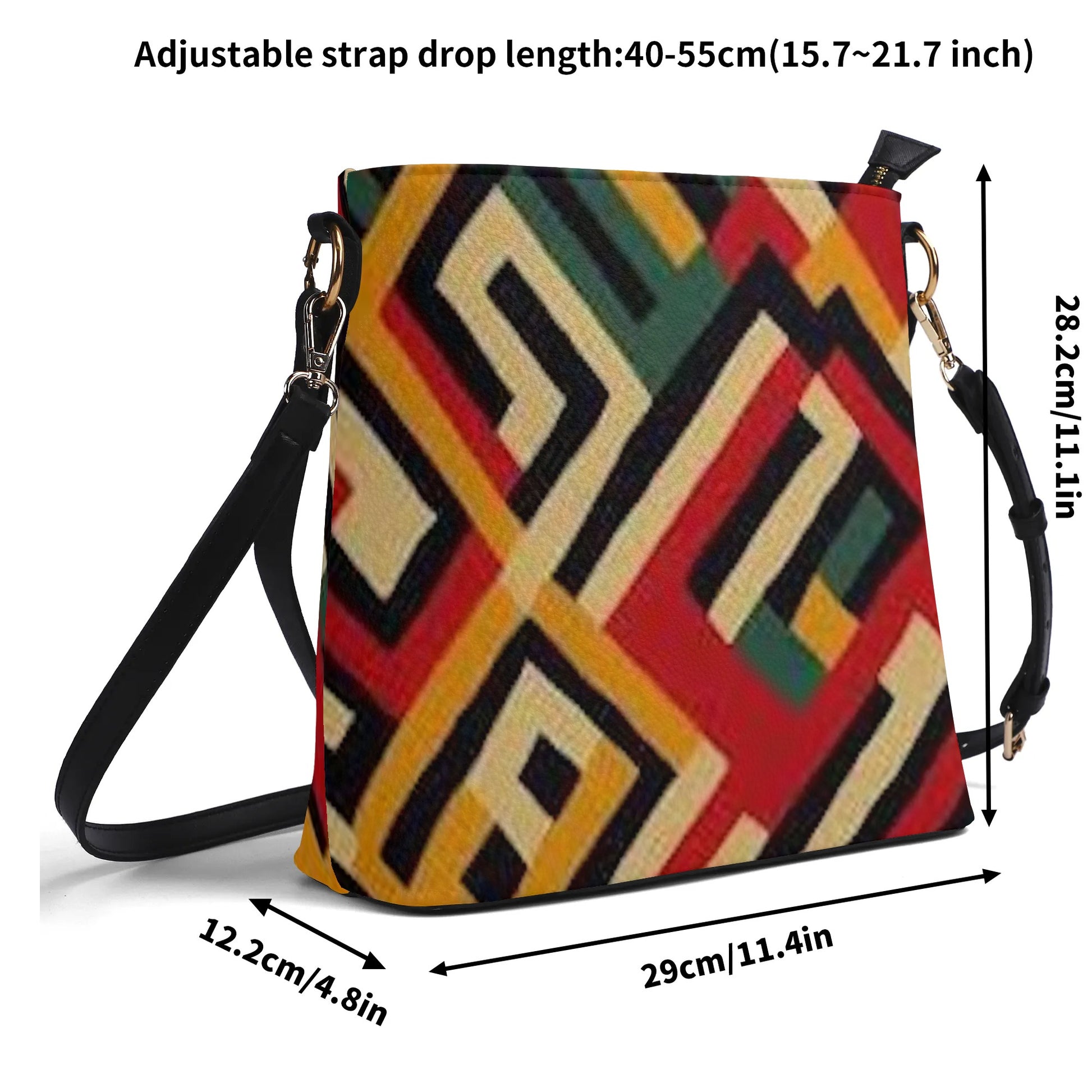 FZ Womens African Print PU Bucket Shoulder Bag - FZwear