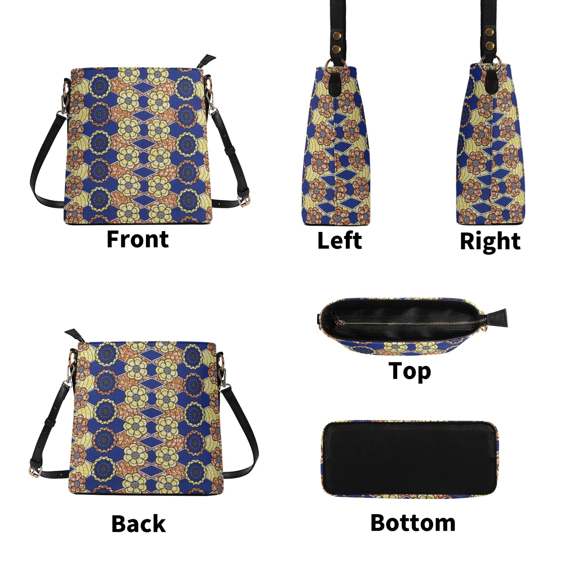 FZ Women's African Print PU Bucket Bag popcustoms