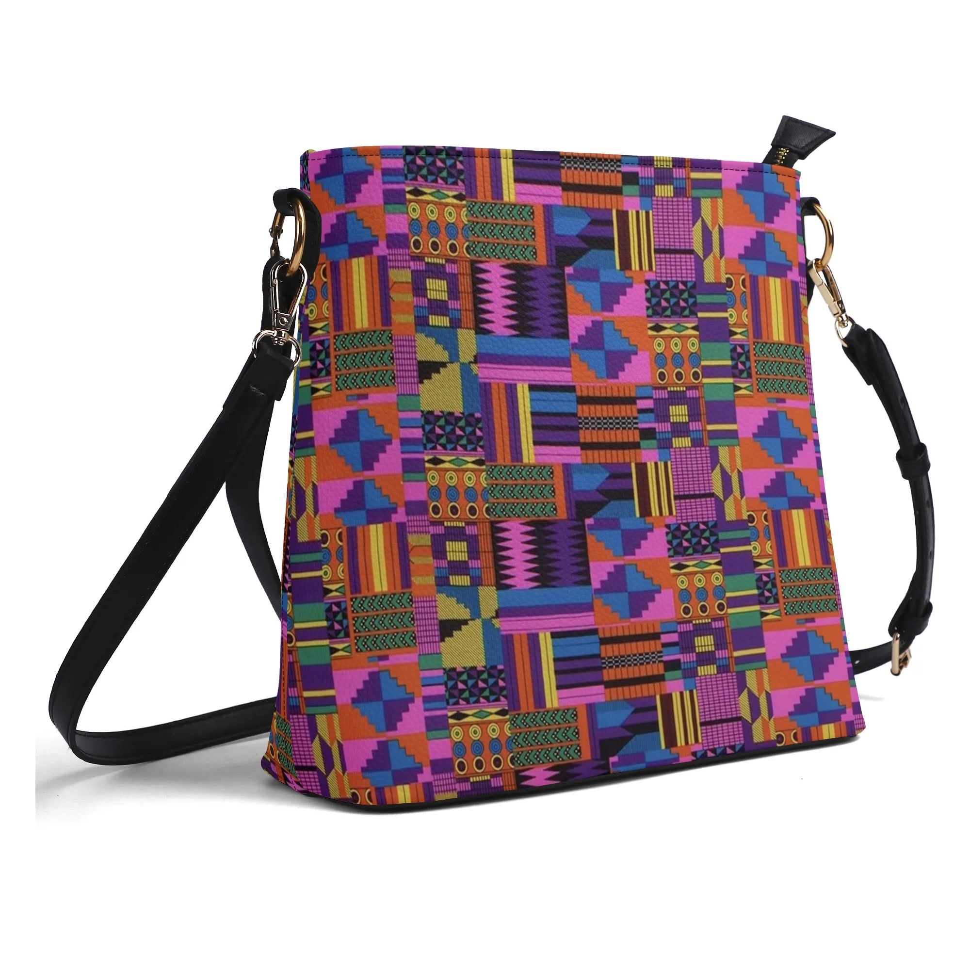 FZ Women's African Print PU Bucket Bag popcustoms