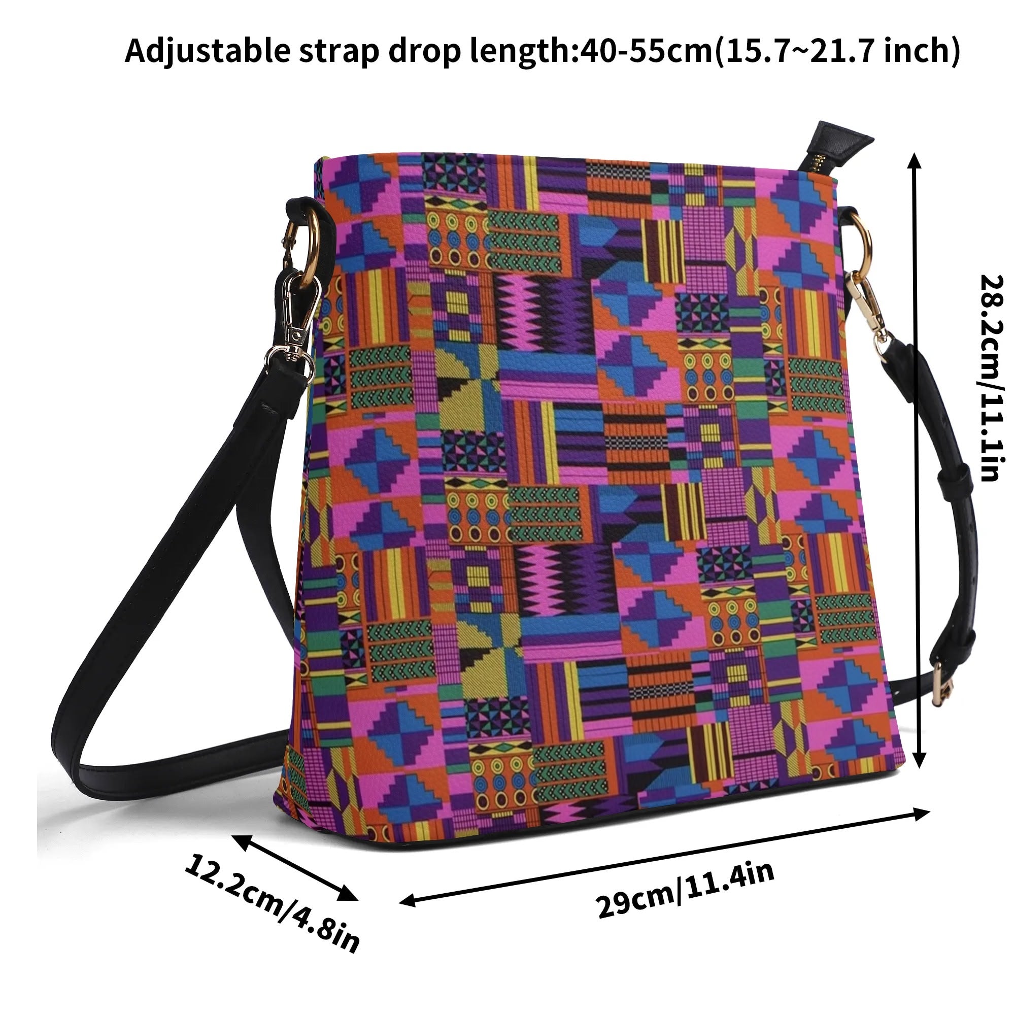 FZ Women's African Print PU Bucket Bag popcustoms