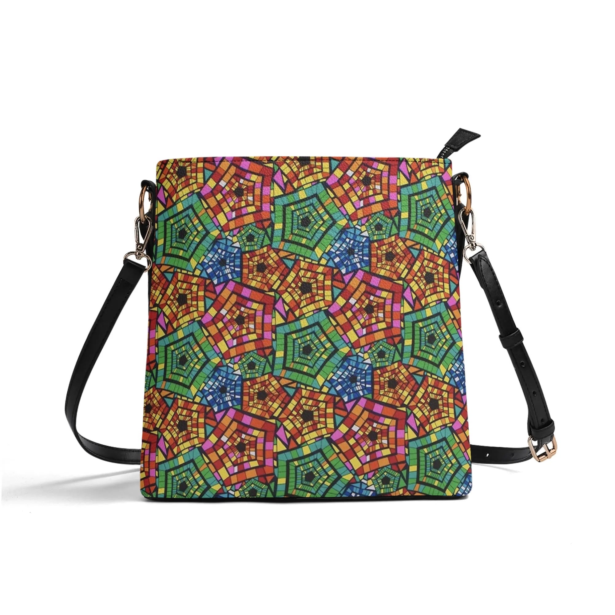 FZ Women's African Print PU Bucket Bag popcustoms