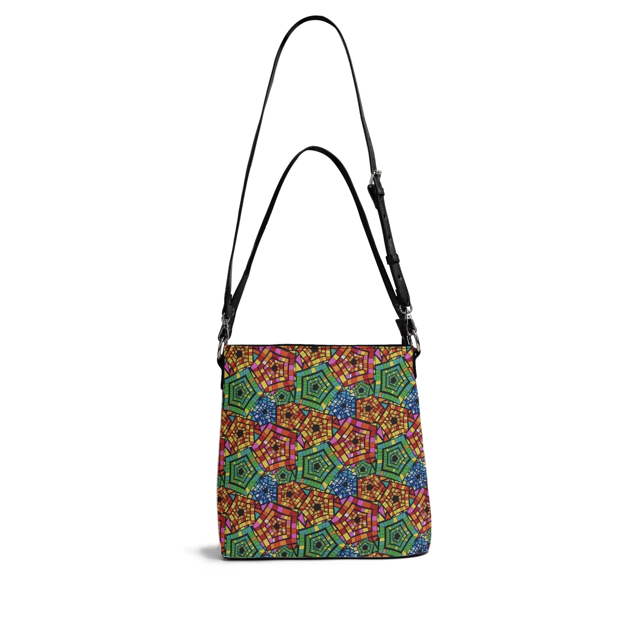 FZ Women's African Print PU Bucket Bag popcustoms