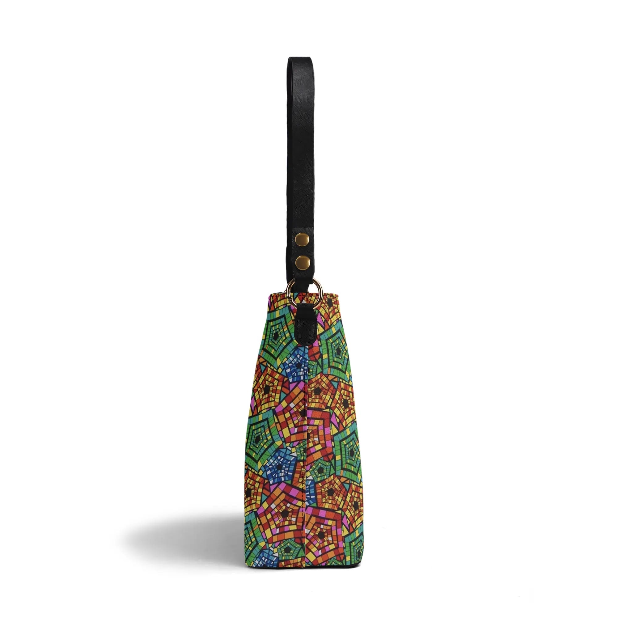 FZ Women's African Print PU Bucket Bag popcustoms