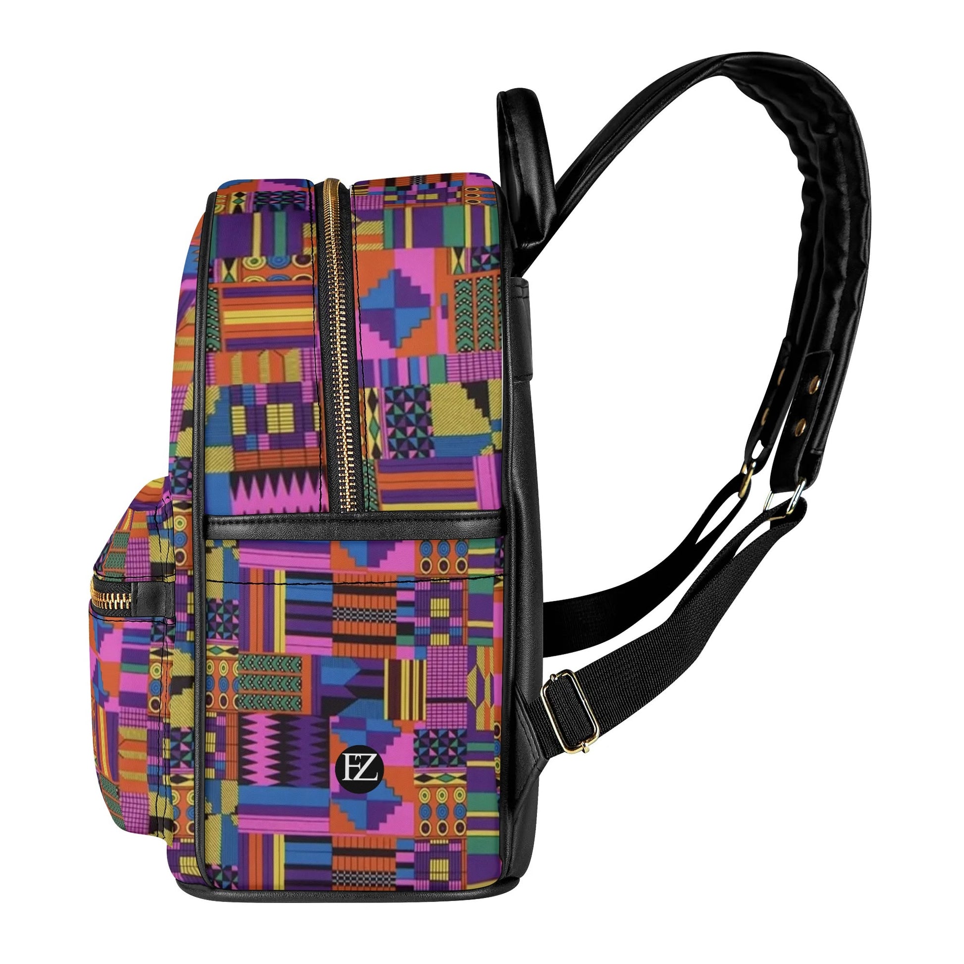 FZ AFRICAN PRINT PU Leather Backpack popcustoms