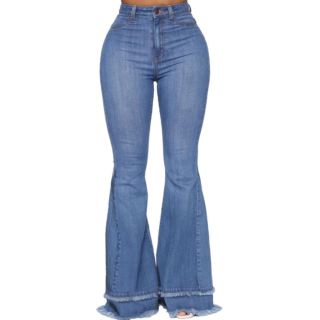 FZ Women's Jeans Tassel Slimming Flared Denim Pants Suit