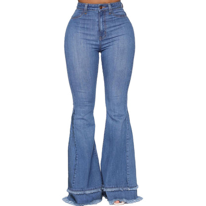 FZ Women's Jeans Tassel Slimming Flared Denim Pants Suit
