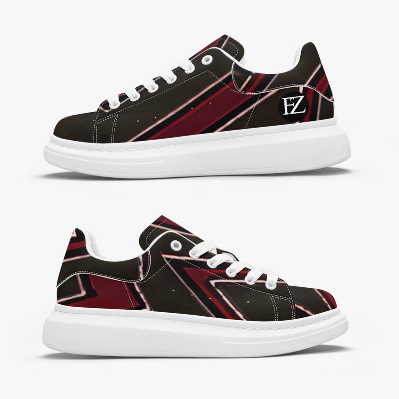 FZ Unisex Leather Oversized African Print Sneakers - FZwear