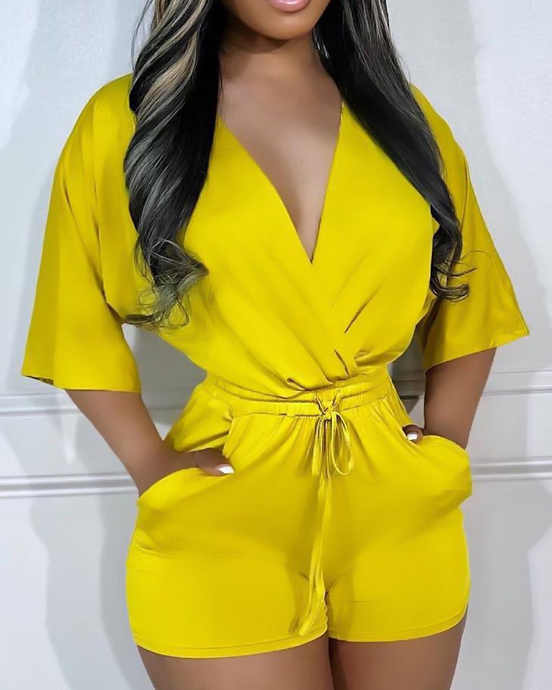 FZ Women's Drawstring Half Sleeve Romper - FZwear