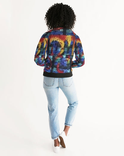 FZ AFRICAN ABSTRACT PRINT Women's Bomber Jacket