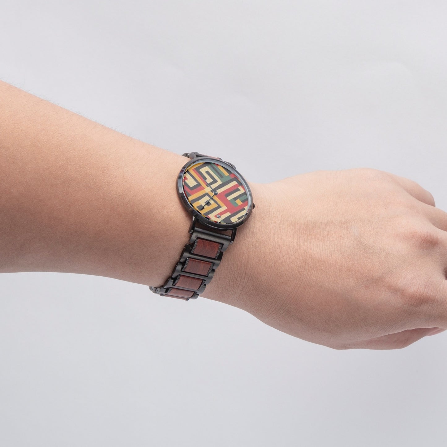 FZ Unisex African Print wooden Strap Quartz Watch - FZwear