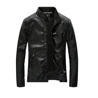 2021 New PU Leather Jacket Men Streetwear Clothes Washed Fleece Motorcycle Leather Jacket Fashion Bomber Casual Coat Deri Mont FZwear