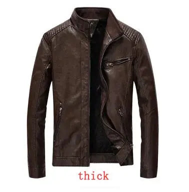 2021 New PU Leather Jacket Men Streetwear Clothes Washed Fleece Motorcycle Leather Jacket Fashion Bomber Casual Coat Deri Mont FZwear