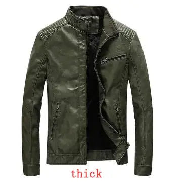 2021 New PU Leather Jacket Men Streetwear Clothes Washed Fleece Motorcycle Leather Jacket Fashion Bomber Casual Coat Deri Mont FZwear