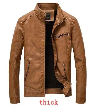 2021 New PU Leather Jacket Men Streetwear Clothes Washed Fleece Motorcycle Leather Jacket Fashion Bomber Casual Coat Deri Mont FZwear