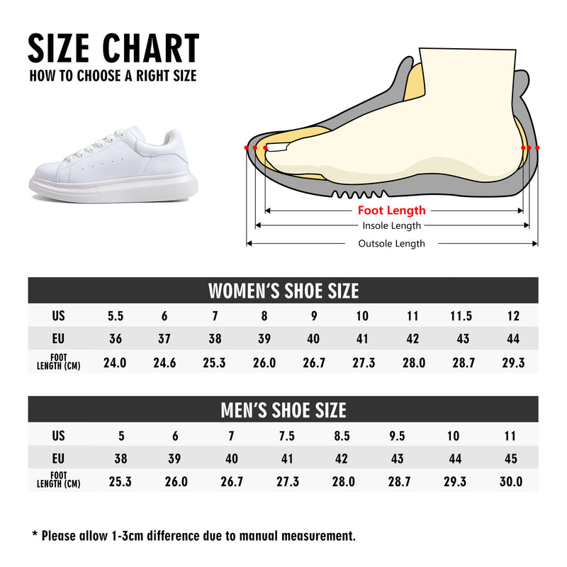 FZ Women's White Tongue Low Top Chunky Shoes - FZwear