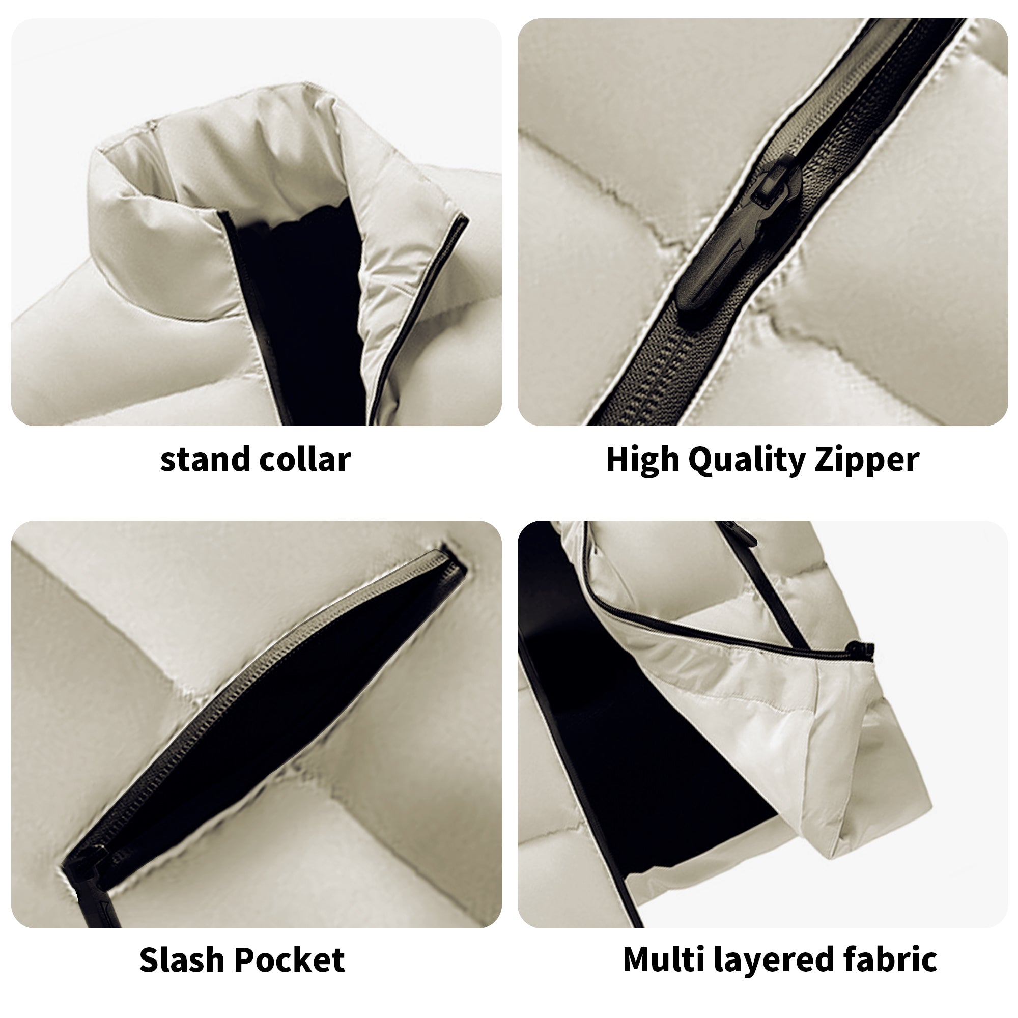 FZ Mens Warm Stand Collar Zip Up Puffer Jacket - FZwear