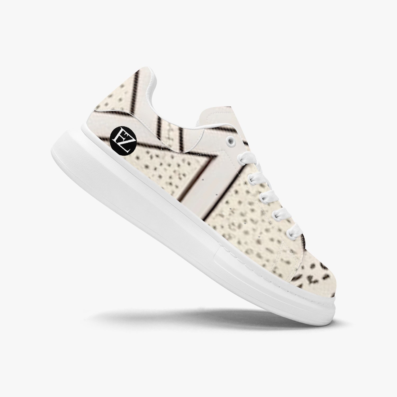 FZ Unisex Leather Oversized African Print Sneakers - FZwear