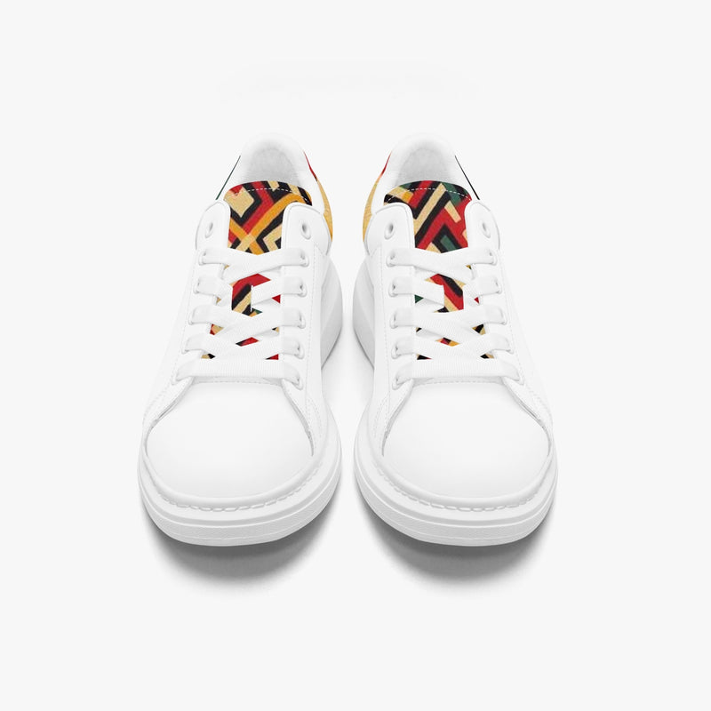 FZ Unisex African Print Leather Oversized Sneakers - FZwear