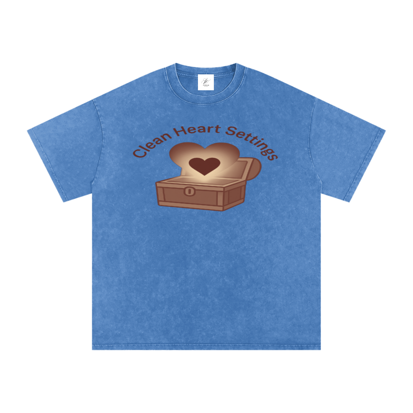 FZ Unisex Acid Wash Clean Heart Oversize Tee