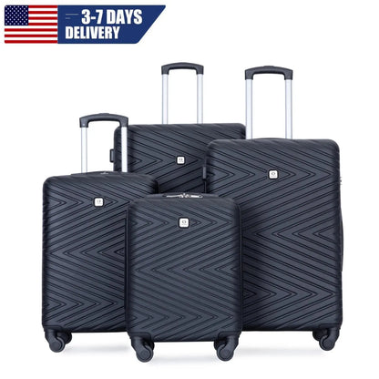 Travelhouse Luggage 4-Piece ABS Suitcase With Rotating Wheels,24 Inch and 28 Inch with TSA Lock,(16/20/24/28) FZwear