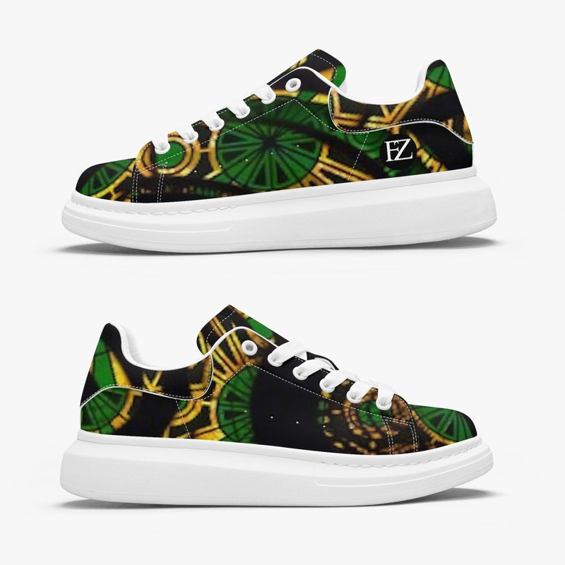 FZ Unisex African Print Leather Oversized Sneakers - FZwear