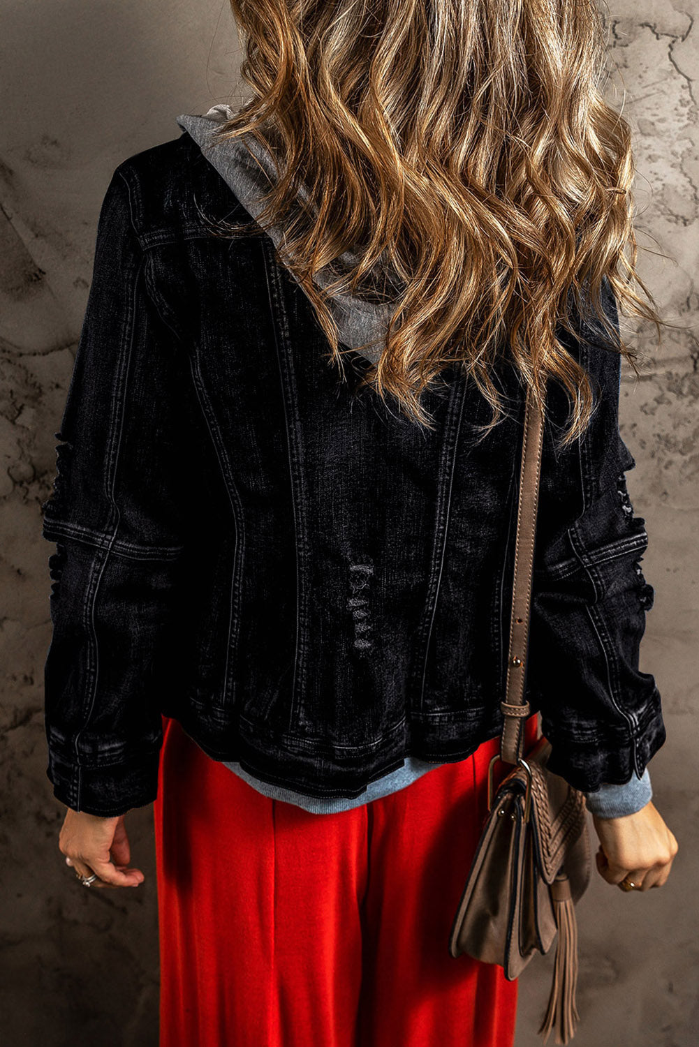 FZ Women's Fake Two-Piece Hooded Zip-Up Denim Jacket - FZwear