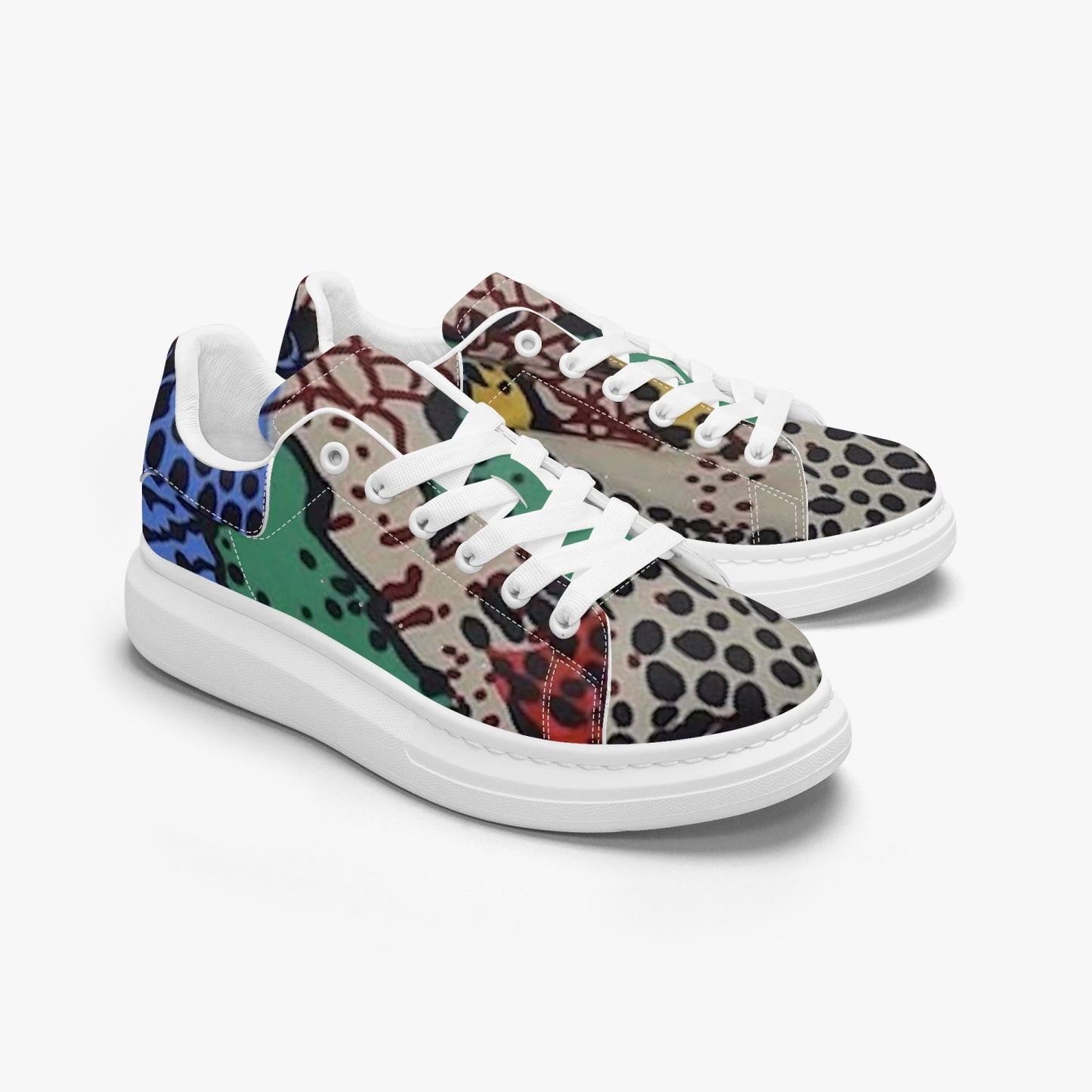 FZ Safari Print Leather Oversized Sneakers - FZwear