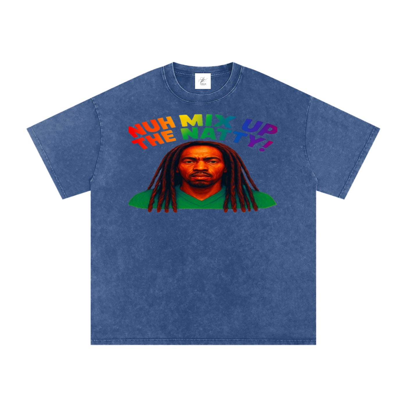 FZ Unisex Acid Wash Rasta Oversize Tee