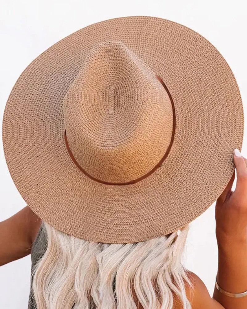 FZ Wide Brim Tied Detail Straw Hat