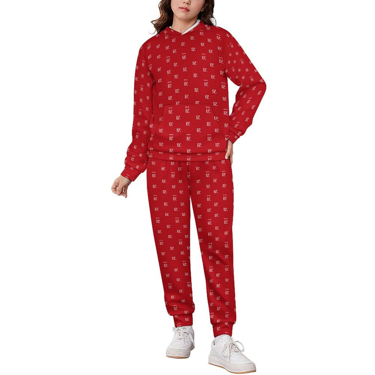 Custom Unsex Kid's Long Sleeve Hoodies&Pants Set