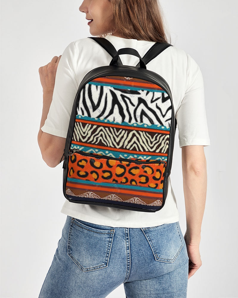 FZ AFRICAN PRINT Classic Faux Leather Backpack - FZwear