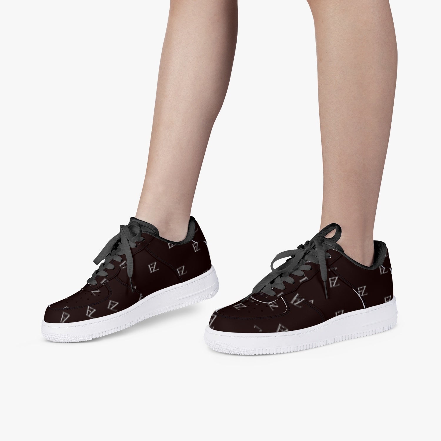 FZ Unisex Black Low-Top Leather Sports Sneakers - FZwear