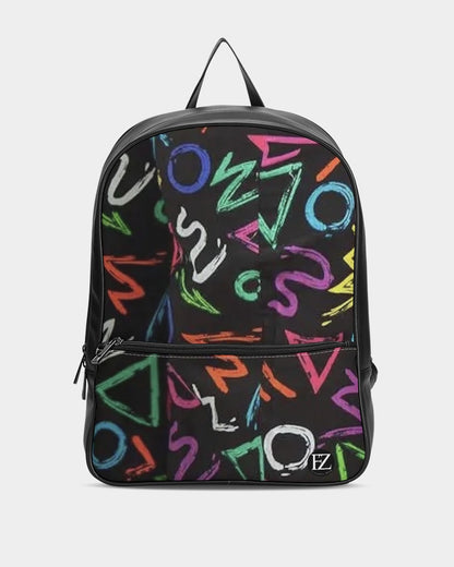 FZ AFRICAN ALPHA PRINT Classic Faux Leather Backpack - FZwear