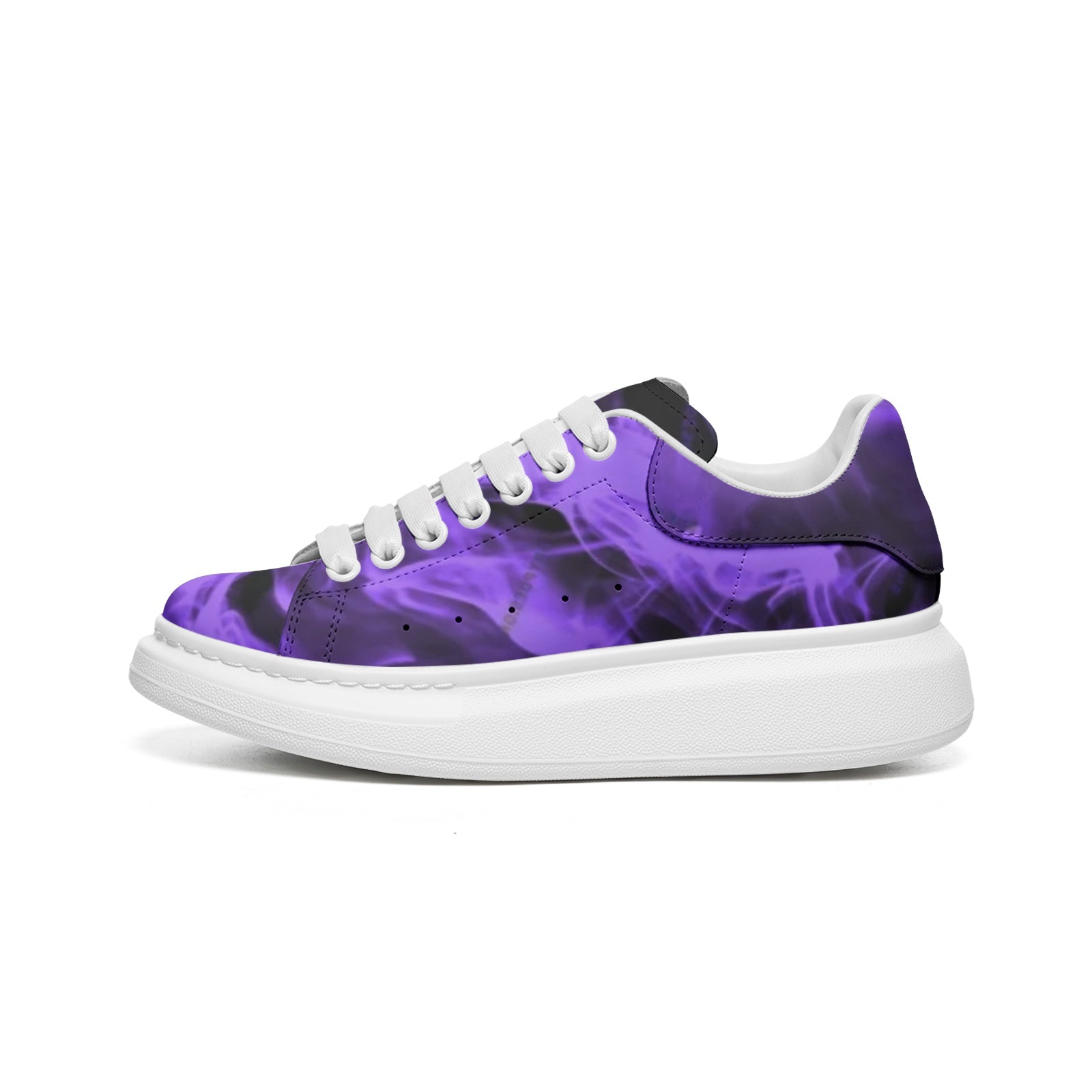 FZ Unisex Non Slip Lace Up Faux Leather Sneakers