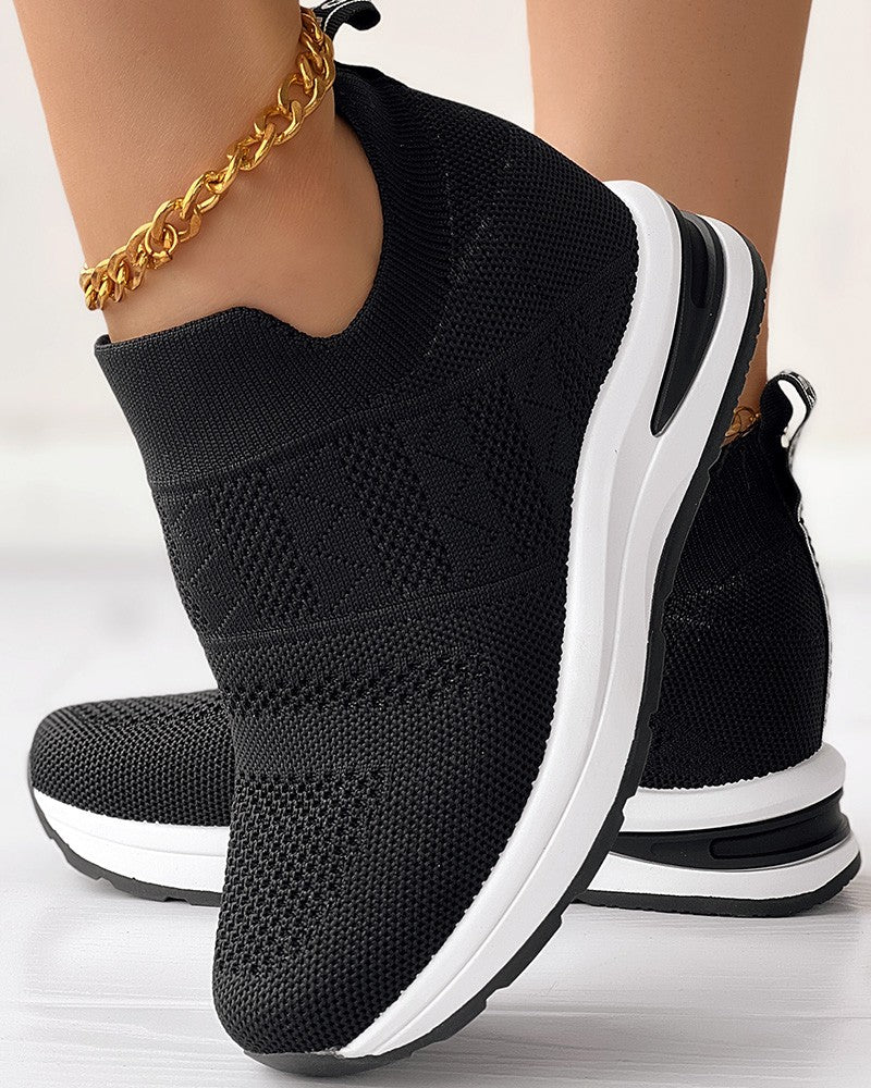 FZ Women's Letter Pattern Breathable Muffin Sneakers - FZwear