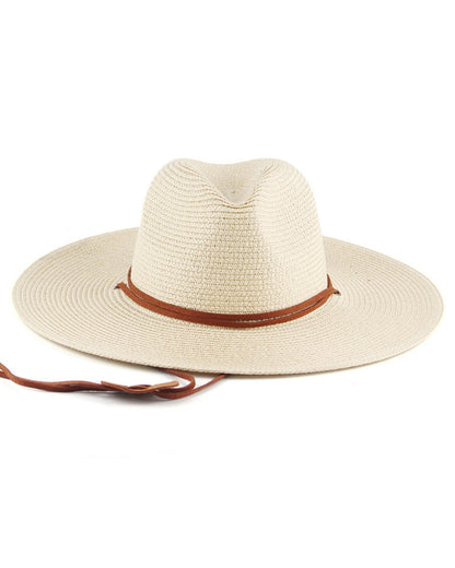 FZ Wide Brim Tied Detail Straw Hat - FZwear