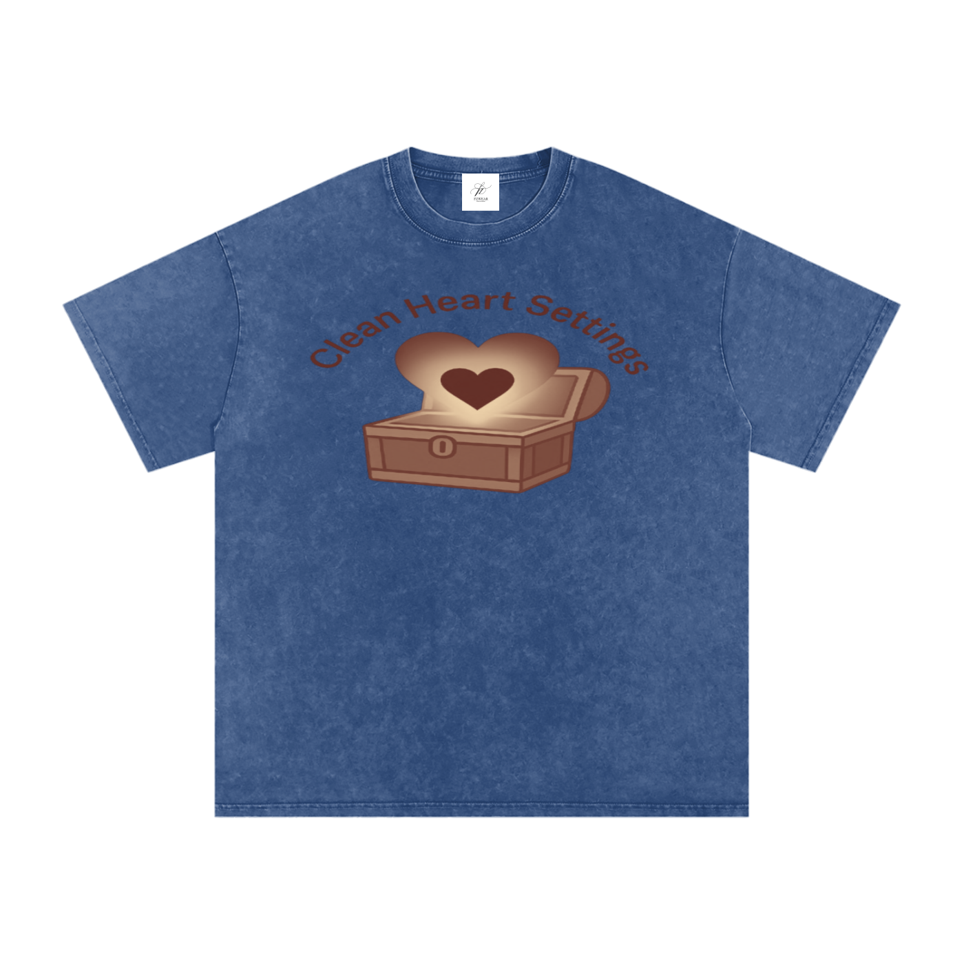 FZ Unisex Acid Wash Clean Heart Oversize Tee